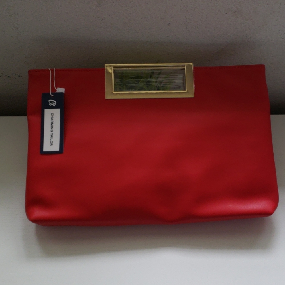 Charming Tailor Red Evening Bag w/ Shoulder Strap